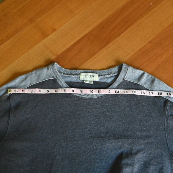Vintage J. Crew 90s Fleece Oversized Cotton Two Tone Grey Crew Neck Men's L - Picture 16 of 16